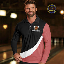 Load image into Gallery viewer, Retro Black and Red Turkey Bowling Polo, Quarter Zip Shirt For Men, Thanksgiving Bowling Team Jersey NQS10370
