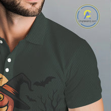 Load image into Gallery viewer, Halloween flamingo Mens golf polo shirt custom Halloween golf tops for men, unique golf gifts NQS10378