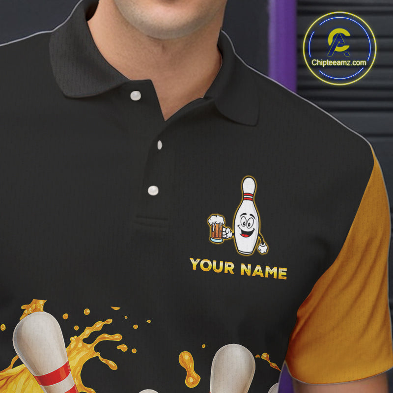 Bowling & Beer therefore i'm here custom funny Bowling shirts for Men, Bowling team apparel NQS10274