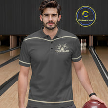 Load image into Gallery viewer, Custom Retro Bowling Polo, Quarter Zip Shirt for Men Personalized Vintage Team Bowling Jersey NQS10505