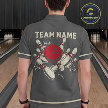 Load image into Gallery viewer, Custom Retro Bowling Polo, Quarter Zip Shirt for Men Personalized Vintage Team Bowling Jersey NQS10505