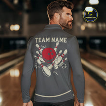 Load image into Gallery viewer, Custom Retro Bowling Polo, Quarter Zip Shirt for Men Personalized Vintage Team Bowling Jersey NQS10505