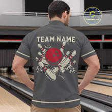 Load image into Gallery viewer, Custom Retro Bowling Polo, Quarter Zip Shirt for Men Personalized Vintage Team Bowling Jersey NQS10505