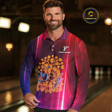 Load image into Gallery viewer, Colorful Neon Autumn Turkey Bowling Shirts for Men Custom Thanksgiving Bowling Team Jerseys NQS10417