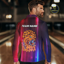 Load image into Gallery viewer, Colorful Neon Autumn Turkey Bowling Shirts for Men Custom Thanksgiving Bowling Team Jerseys NQS10417