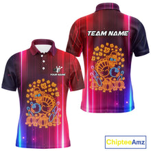 Load image into Gallery viewer, Colorful Neon Autumn Turkey Bowling Shirts for Men Custom Thanksgiving Bowling Team Jerseys NQS10417