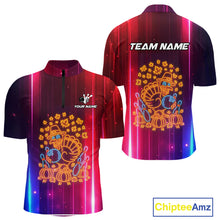 Load image into Gallery viewer, Colorful Neon Autumn Turkey Bowling Shirts for Men Custom Thanksgiving Bowling Team Jerseys NQS10417