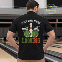 Load image into Gallery viewer, Green &amp; Orange Retro Black Bowling shirts for men custom Does this shirt make my balls look big NQS10622