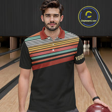 Load image into Gallery viewer, Retro Bowling Polo, Quarter Zip Shirt for Men Custom Vintage Team Bowling Jersey, Gift For Bowlers NQS10567