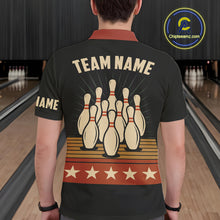 Load image into Gallery viewer, Retro Bowling Polo, Quarter Zip Shirt for Men Custom Vintage Team Bowling Jersey, Gift For Bowlers NQS10567
