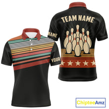 Load image into Gallery viewer, Retro Bowling Polo, Quarter Zip Shirt for Men Custom Vintage Team Bowling Jersey, Gift For Bowlers NQS10567