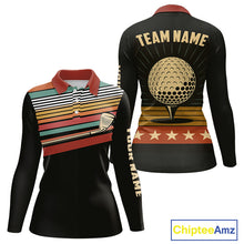 Load image into Gallery viewer, Retro Womens golf polo shirt Custom Vintage Team Golf attire for ladies, Gift For Golfers NQS10568