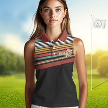 Load image into Gallery viewer, Retro Women Sleeveless polo shirt Custom Vintage Team Golf attire for ladies, Gift For Golfers NQS10568