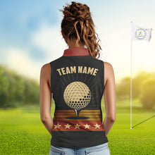 Load image into Gallery viewer, Retro Women Sleeveless polo shirt Custom Vintage Team Golf attire for ladies, Gift For Golfers NQS10568