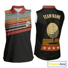 Load image into Gallery viewer, Retro Women Sleeveless polo shirt Custom Vintage Team Golf attire for ladies, Gift For Golfers NQS10568