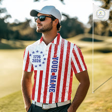 Load image into Gallery viewer, Custom 250 years of freedom American Flag Mens Golf Polo shirts, patriotic team golf jerseys NQS11598