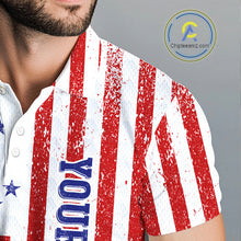 Load image into Gallery viewer, Custom 250 years of freedom American Flag Mens Golf Polo shirts, patriotic team golf jerseys NQS11598