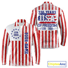 Load image into Gallery viewer, Custom 250 years of freedom American Flag Mens Golf Polo shirts, patriotic team golf jerseys NQS11598