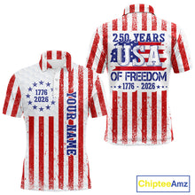 Load image into Gallery viewer, Custom 250 years of freedom American Flag Mens Golf Polo shirts, patriotic team golf jerseys NQS11598