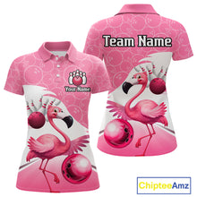 Load image into Gallery viewer, Funny Pink Flamingo Bowling Shirts for Women Custom Flamingo Team bowling jerseys, gift for bowlers NQS11715