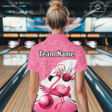 Load image into Gallery viewer, Funny Pink Flamingo Bowling Shirts for Women Custom Flamingo Team bowling jerseys, gift for bowlers NQS11715