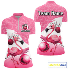 Load image into Gallery viewer, Funny Pink Flamingo Bowling Shirts for Women Custom Flamingo Team bowling jerseys, gift for bowlers NQS11715