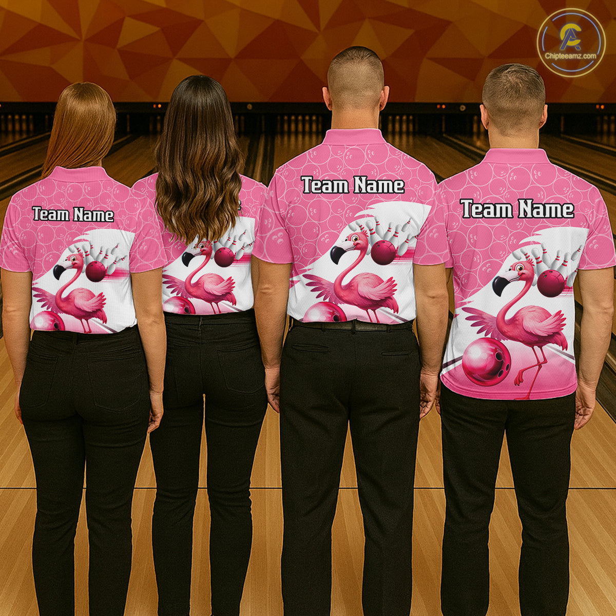 Funny Pink Flamingo Bowling Shirts for Men Custom Flamingo Team bowling jerseys, gift for bowlers NQS11715