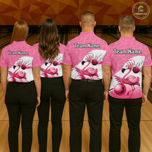 Load image into Gallery viewer, Funny Pink Flamingo Bowling Shirts for Women Custom Flamingo Team bowling jerseys, gift for bowlers NQS11715