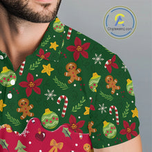 Load image into Gallery viewer, Funny Christmas pattern Golf Polo Shirts For Men custom Christmas golf gifts mens golf outfit NQS10866