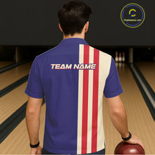 Load image into Gallery viewer, Red, White and Blue Retro Bowling Hawaiian Shirt custom patriotic bowling outfits team jerseys NQS11167