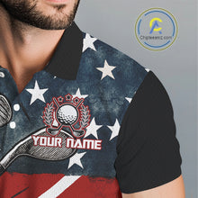 Load image into Gallery viewer, Personalized American Flag Golf Polo Shirts For Men, Patriotic Golf Gifts NQS10830