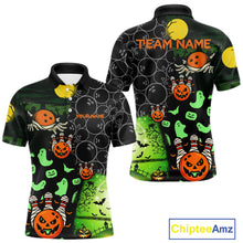 Load image into Gallery viewer, Custom Funny Halloween Team Bowling Shirts For Men, Personalized Halloween Bowling Gifts NQS10833