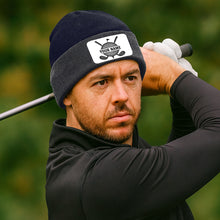 Load image into Gallery viewer, Personalized Golf Knit Beanie Hat, Custom Rectangle Patch Golf Beanie Hat, cool golf gifts NQS10887