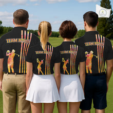 Load image into Gallery viewer, Personalized Watercolor Stripes Golf Polo Shirts For Men, Black Team Mens Golf Attire NQS11651