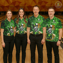 Load image into Gallery viewer, Custom Funny Skull Bowling and Beer Ireland Flag Green St Patrick Team Bowling Jerseys For Men NQS11484