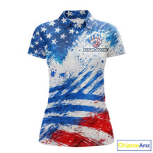 Load image into Gallery viewer, Red, White and Blue American Flag Bowling Shirts For Women Custom patriotic Team Bowling Jerseys NQS11505