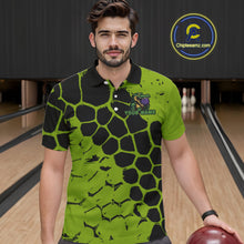 Load image into Gallery viewer, Black and Green Funny Alligator Bowling shirts for Men, Alligator Bowling Team Jersey NQS10739
