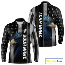 Load image into Gallery viewer, Black American Flag Eagle Bowling Shirts For Men Custom Patriotic Bowling Team Jerseys NQS11152