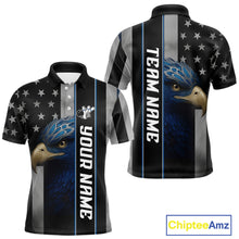 Load image into Gallery viewer, Black American Flag Eagle Bowling Shirts For Men Custom Patriotic Bowling Team Jerseys NQS11152