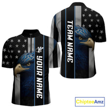 Load image into Gallery viewer, Black American Flag Eagle Bowling Shirts For Men Custom Patriotic Bowling Team Jerseys NQS11152