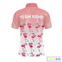 Load image into Gallery viewer, Funny Pink Flamingo Golf polo shirt for men custom Flamingo golfer pattern golf shirts NQS11714