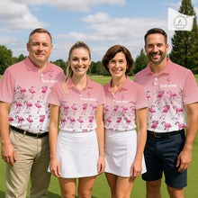 Load image into Gallery viewer, Funny Pink Flamingo Golf polo shirt for Women custom Flamingo golfer pattern golf shirts NQS11714