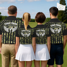 Load image into Gallery viewer, Black and Green Camo American Flag Golf Polo Shirts For Men Custom patriotic men's golf clothing NQS11178