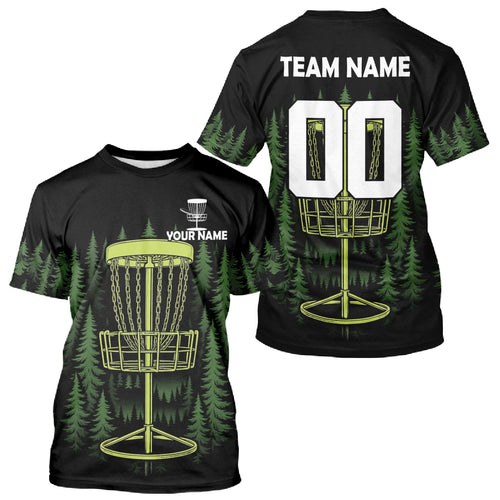 Black and Green Forest Disc Golf T-Shirts Custom team disc golf attire NQS10801