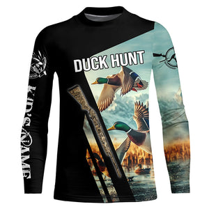 Mallard Duck Hunting Custom name all over print Shirts for Men, Kid - Duck hunting Gifts FSD139