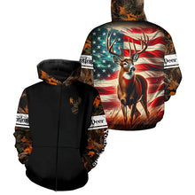 Load image into Gallery viewer, American Flag Deer Buck Hunting All over print Shirts, Personalized Deer Hunting Gift for Men, Women FSD3134