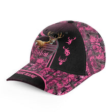 Load image into Gallery viewer, Custom Name Deer hunting Pink camo Hat Adjustable Unisex Hunting Baseball hat FSD3139