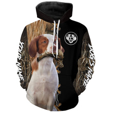 Load image into Gallery viewer, American Brittany Hunting Dog Custom Name Hoodie Shirt for Hunter FSD4734