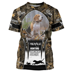 Beagle Hunting Dog Custom Dog Photo and Name Camouflage Shirts, Personalized Beagle Dog Shirts FSD1033