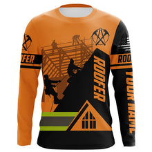 Load image into Gallery viewer, Roofing custom Name UV Protection orange Shirts for Roofer Contractors, Roofing Expert FSD4058